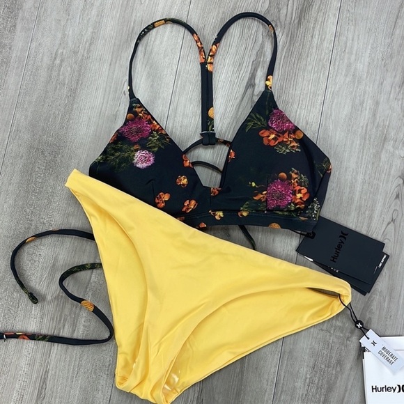 ☀️HURLEY☀️ WINTER FLORMAL SURF BOTTOMS BIKINI SET - Picture 7 of 16